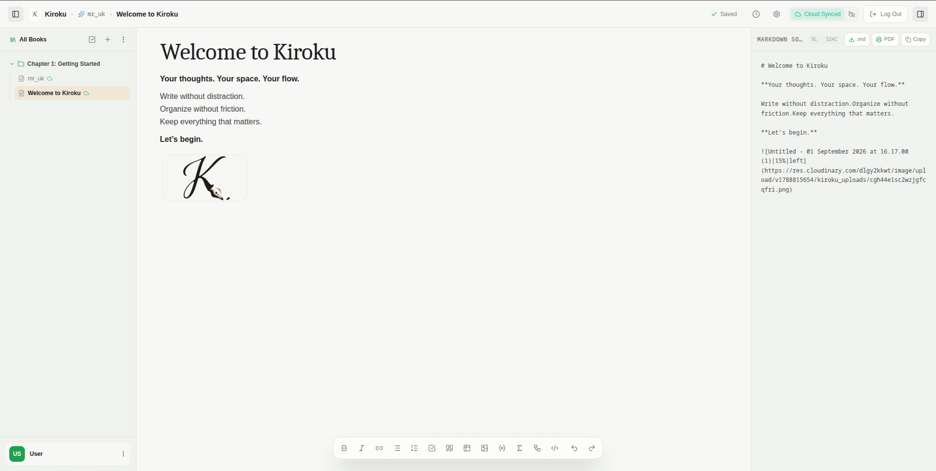 Kiroku Editor Living Canvas